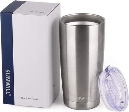 Travel Coffee Tumbler 20 oz, Insulated Mug with Lid, Stainless Steel Cup for Outdoor, Powder Coated Navy