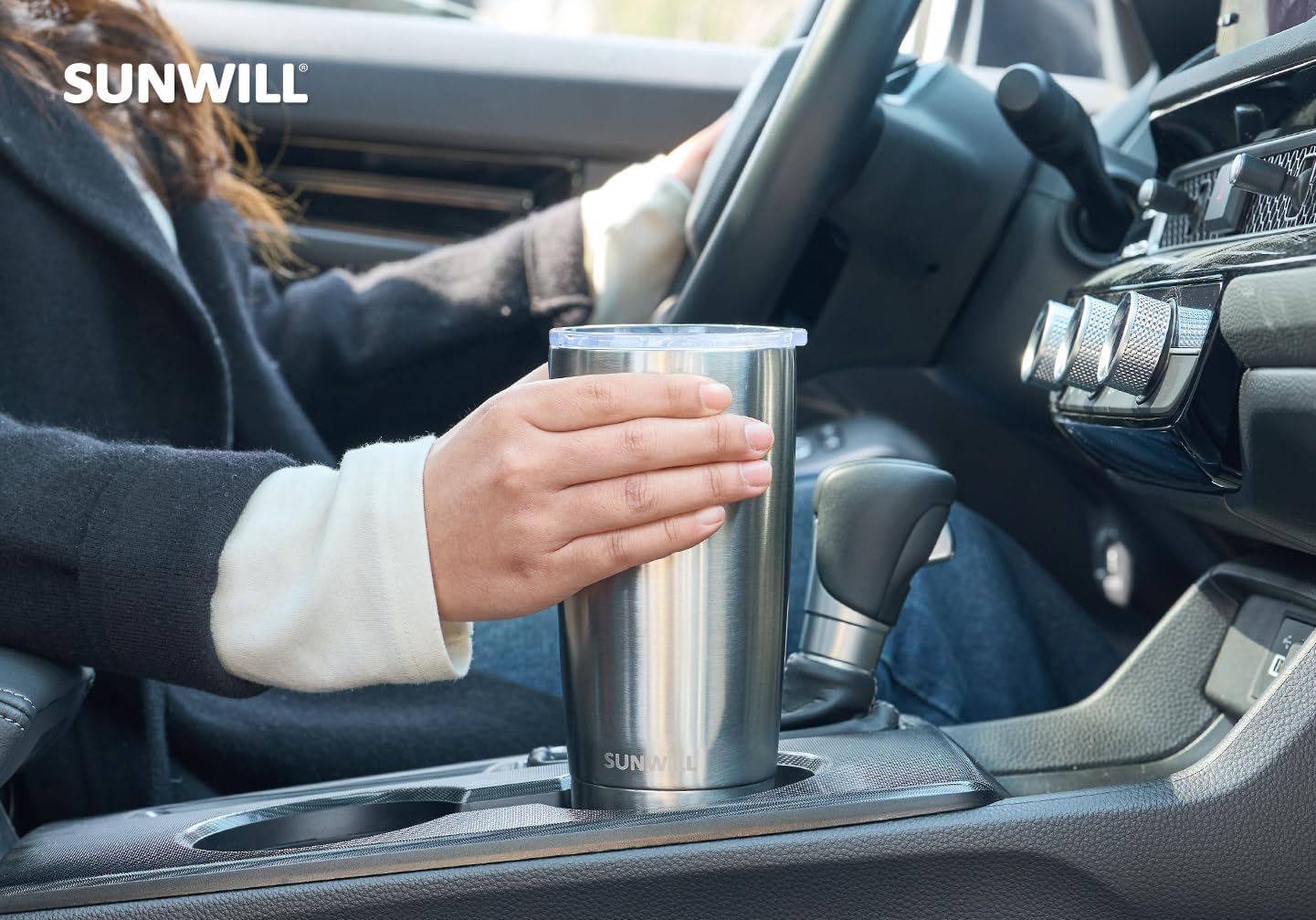 Travel Coffee Tumbler 20 oz, Insulated Mug with Lid, Stainless Steel Cup for Outdoor, Powder Coated Navy