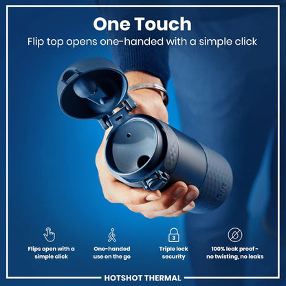 Insulated Travel Mug, 360 ml/12 oz, Leak Proof, Triple Lock Secure, Spill-Free in Transit, Hygienic Cover, Easy-to-Clean, Perfect On-The-Go, Cream, Stainless Steel