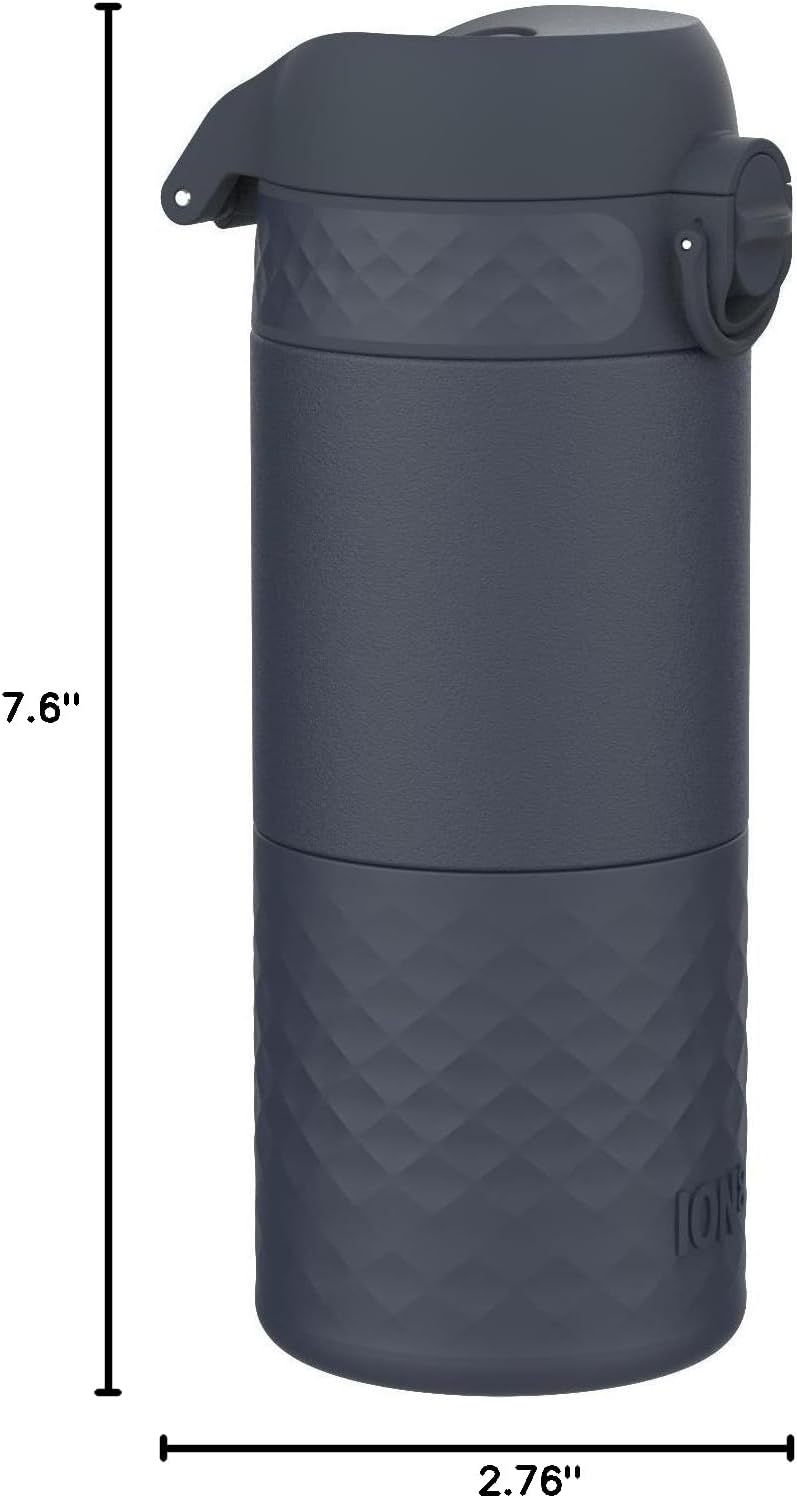 Insulated Travel Mug, 360 ml/12 oz, Leak Proof, Triple Lock Secure, Spill-Free in Transit, Hygienic Cover, Easy-to-Clean, Perfect On-The-Go, Cream, Stainless Steel