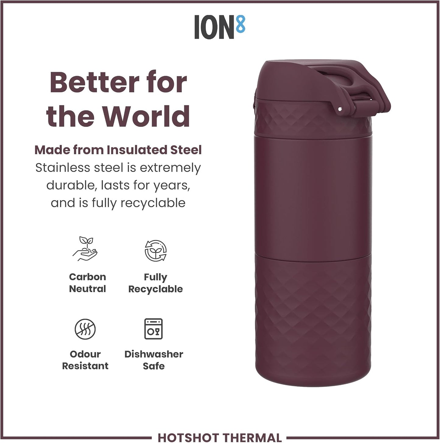 Insulated Travel Mug, 360 ml/12 oz, Leak Proof, Triple Lock Secure, Spill-Free in Transit, Hygienic Cover, Easy-to-Clean, Perfect On-The-Go, Cream, Stainless Steel