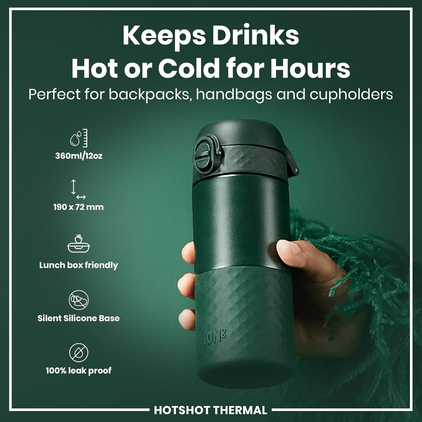 Insulated Travel Mug, 360 ml/12 oz, Leak Proof, Triple Lock Secure, Spill-Free in Transit, Hygienic Cover, Easy-to-Clean, Perfect On-The-Go, Cream, Stainless Steel