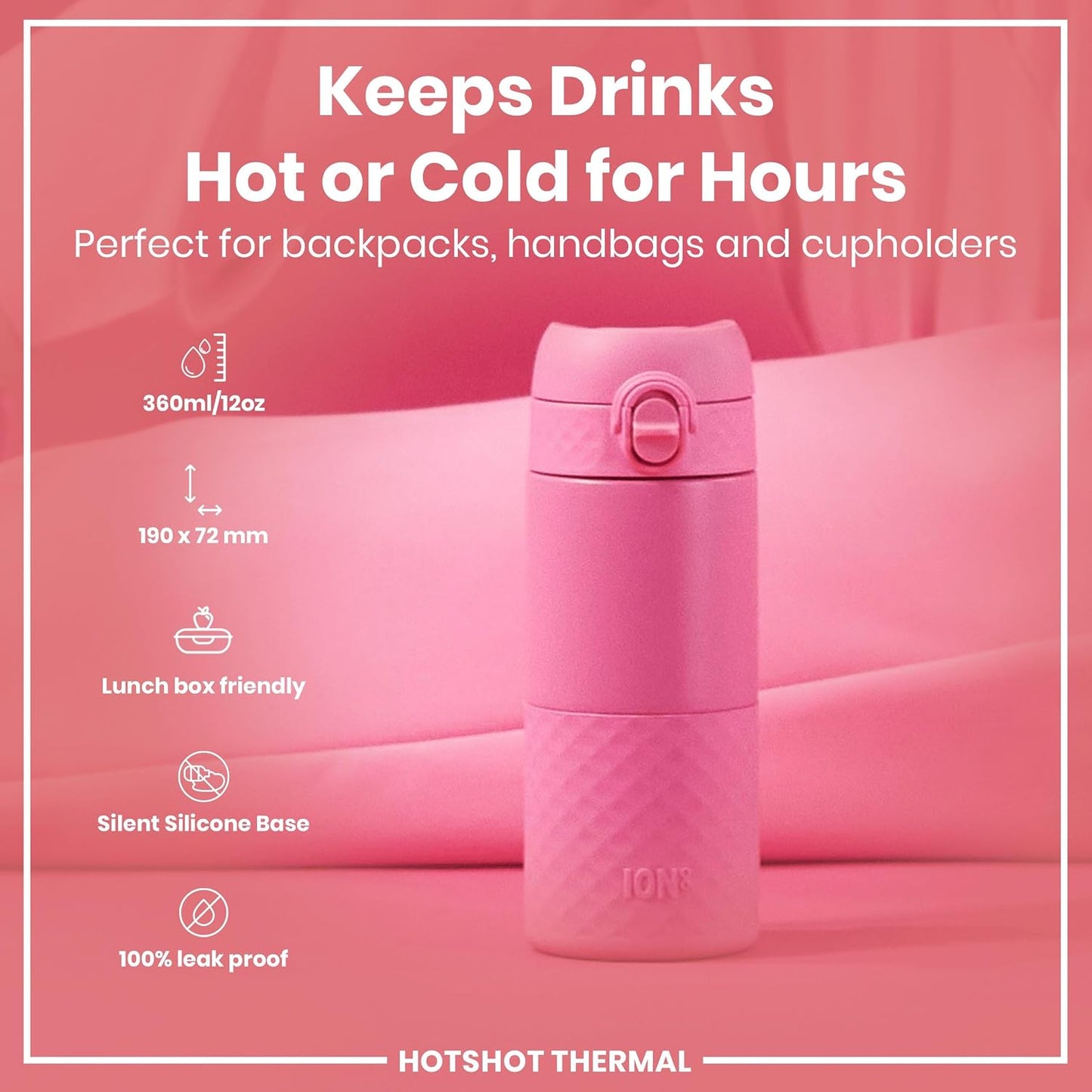 Insulated Travel Mug, 360 ml/12 oz, Leak Proof, Triple Lock Secure, Spill-Free in Transit, Hygienic Cover, Easy-to-Clean, Perfect On-The-Go, Cream, Stainless Steel