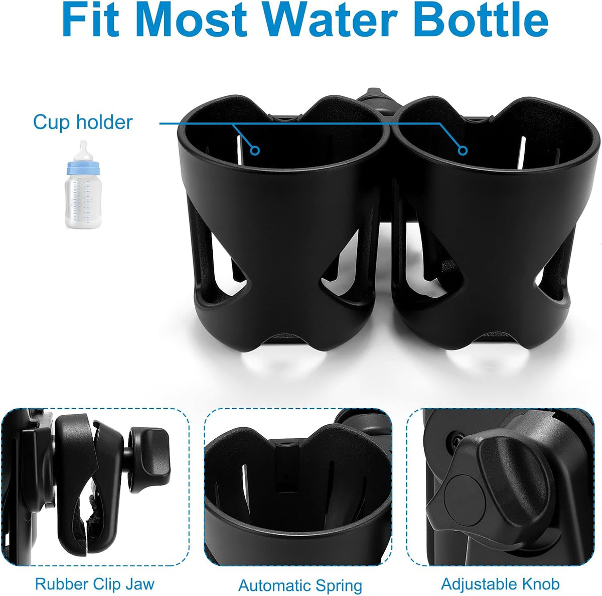 Stroller Cup Holder, Cup Holder for Walker Bike Wheelchair