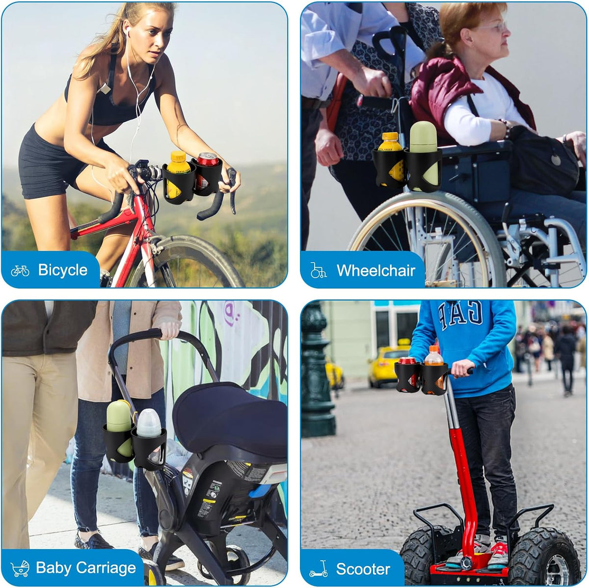 Stroller Cup Holder, Cup Holder for Walker Bike Wheelchair