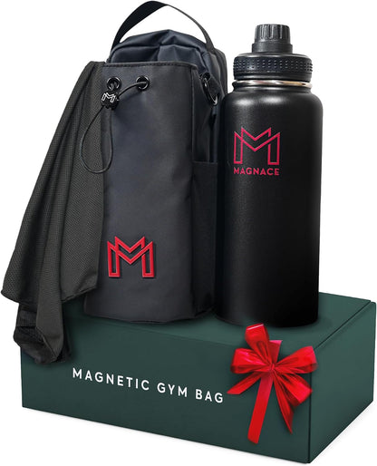 Small Magnetic Gym Bag Bundle, Water Bottle Holder, Sling Bag for Men Women