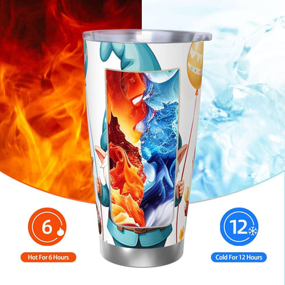 small person for 20oz Car Cup Holder, Insulated Coffee Mug with Lid and Handle, Leak-Proof Spill Proof Travel Tumbler for Vehicle, Fits Most Auto Cup Holders