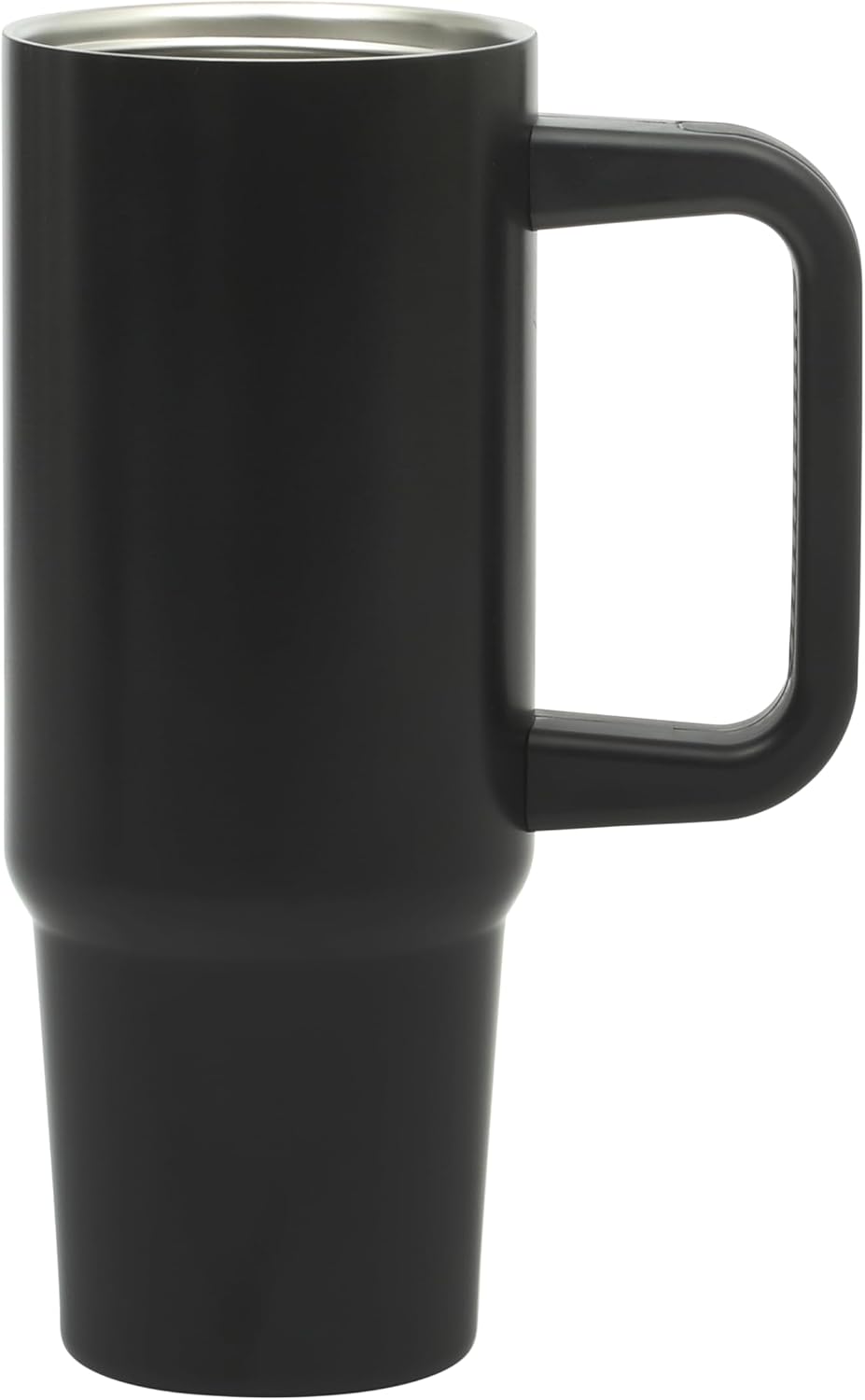 Gibson Home Marina 29-Ounce Stainless Steel Travel Tumbler with Carry Handle and Lid, Double Wall Insulated Mug, Leak-Resistant, Fits Car Cup Holder, Matte White