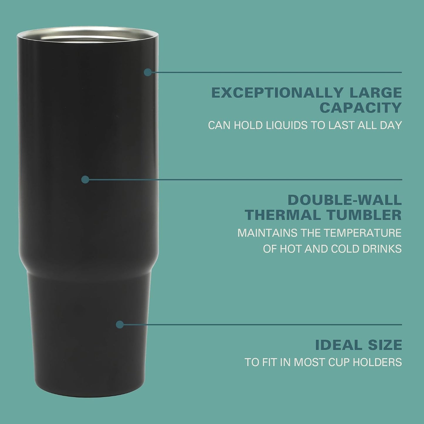 Gibson Home Marina 29-Ounce Stainless Steel Travel Tumbler with Carry Handle and Lid, Double Wall Insulated Mug, Leak-Resistant, Fits Car Cup Holder, Matte White