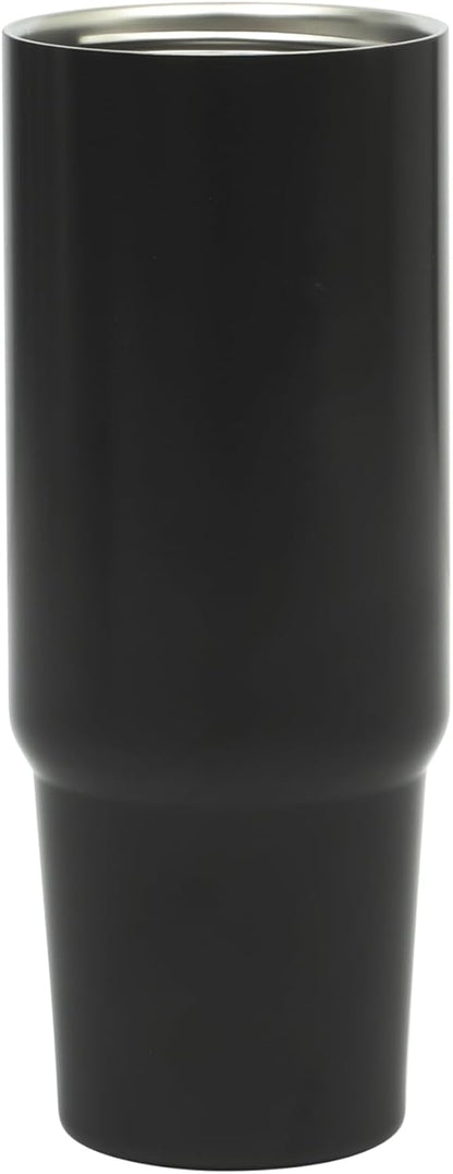 Gibson Home Marina 29-Ounce Stainless Steel Travel Tumbler with Carry Handle and Lid, Double Wall Insulated Mug, Leak-Resistant, Fits Car Cup Holder, Matte White