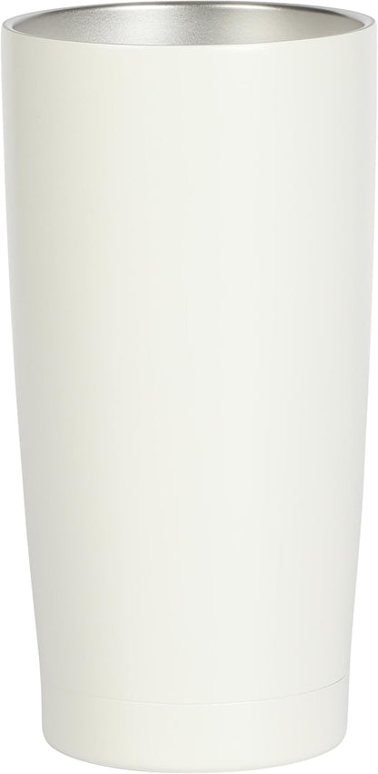 Gibson Home Marina 29-Ounce Stainless Steel Travel Tumbler with Carry Handle and Lid, Double Wall Insulated Mug, Leak-Resistant, Fits Car Cup Holder, Matte White