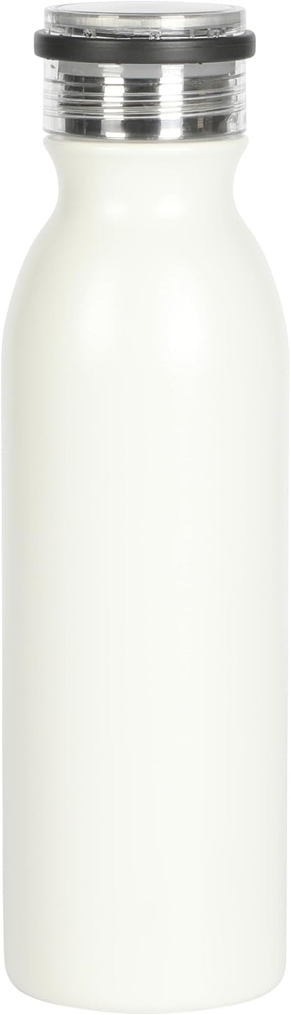 Gibson Home Marina 29-Ounce Stainless Steel Travel Tumbler with Carry Handle and Lid, Double Wall Insulated Mug, Leak-Resistant, Fits Car Cup Holder, Matte White