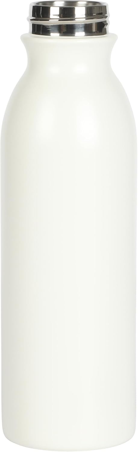 Gibson Home Marina 29-Ounce Stainless Steel Travel Tumbler with Carry Handle and Lid, Double Wall Insulated Mug, Leak-Resistant, Fits Car Cup Holder, Matte White