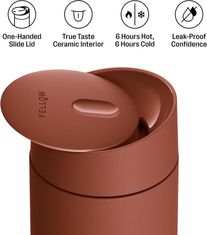 Carter Slide 16 oz Ceramic Lined Travel Coffee Mug, Matte Black