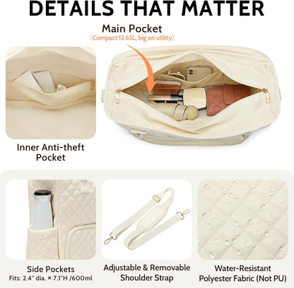 3-in-1 Insulated Lunch & Laptop Work Tote for Women, 15.6-Inch | Durable Lightweight Water-Resistant Quilted Polyester for Office, Teachers, Nurses & Daily Commutes, with 7 Organized Pockets