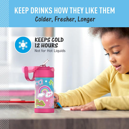 FUNTAINER Water Bottle with Straw, 12oz, Bluey - Colors B