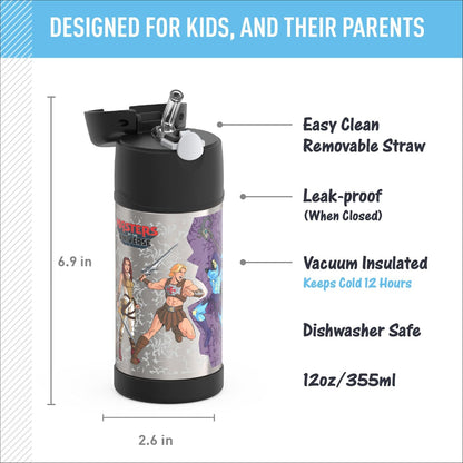 FUNTAINER Water Bottle with Straw, 12oz, Bluey - Colors B