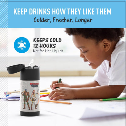 FUNTAINER Water Bottle with Straw, 12oz, Bluey - Colors B