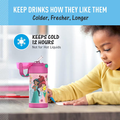 FUNTAINER Water Bottle with Straw, 12oz, Bluey - Colors B