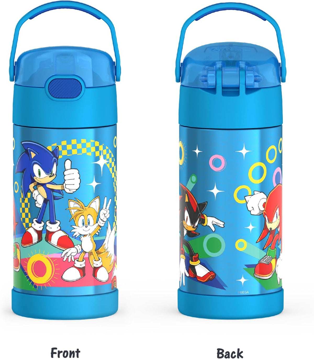 FUNTAINER Water Bottle with Straw, 12oz, Bluey - Colors B