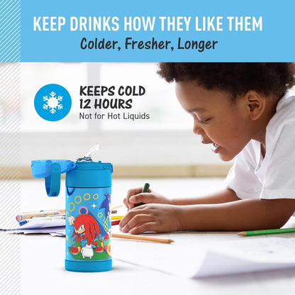 FUNTAINER Water Bottle with Straw, 12oz, Bluey - Colors B