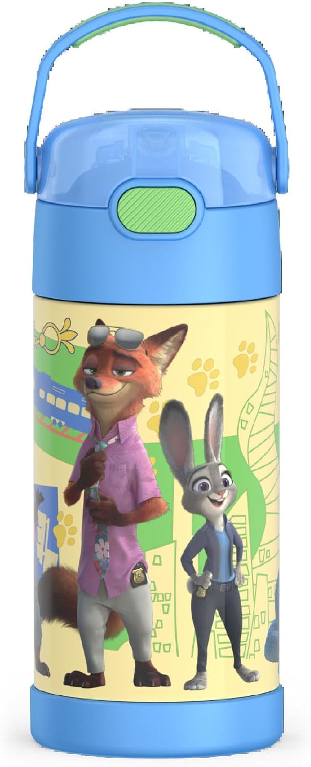 FUNTAINER Water Bottle with Straw, 12oz, Bluey - Colors B