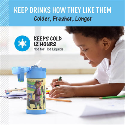 FUNTAINER Water Bottle with Straw, 12oz, Bluey - Colors B
