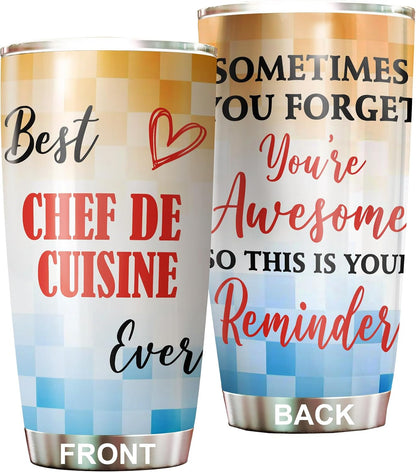 Best Caterer Ever Tumbler Stainless Steel 20oz, Office Gifts Women Men Work Friends Coworker, Driking Coffee Cup For Birthday Christmas - Colors P