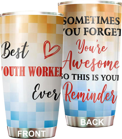 Best Caterer Ever Tumbler Stainless Steel 20oz, Office Gifts Women Men Work Friends Coworker, Driking Coffee Cup For Birthday Christmas - Colors P