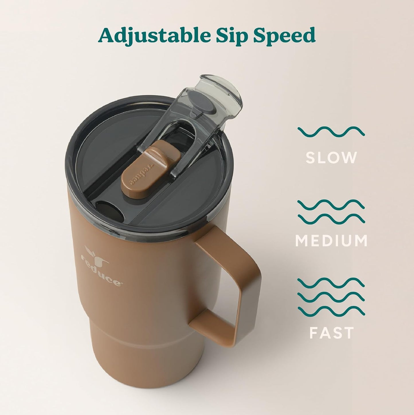 24 oz Hot1 Vacuum Insulated Mug for Hot Tea, Coffee and Other Hot Drinks - With Flo-Motion Lid and Handle, Single-Serve and Cupholder Friendly, Keeps Drinks Hot for up to 8 Hrs, Java