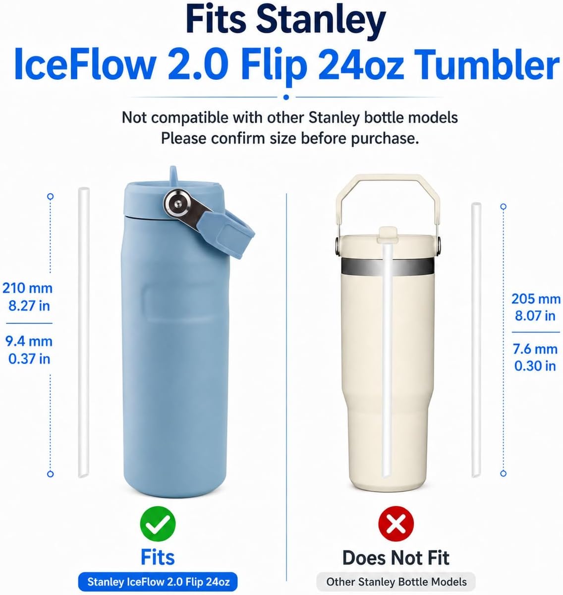 Replacement Straws for Stanley IceFlow Flip 30oz Tumbler Only