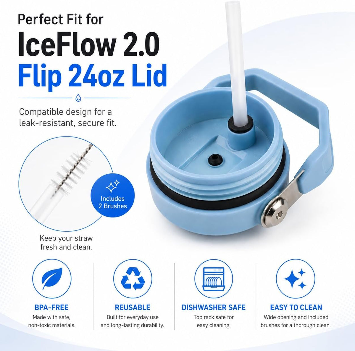 Replacement Straws for Stanley IceFlow Flip 30oz Tumbler Only