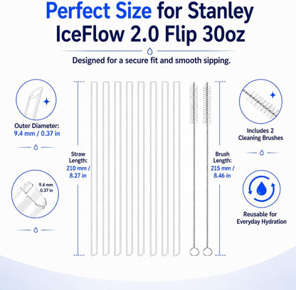Replacement Straws for Stanley IceFlow Flip 30oz Tumbler Only
