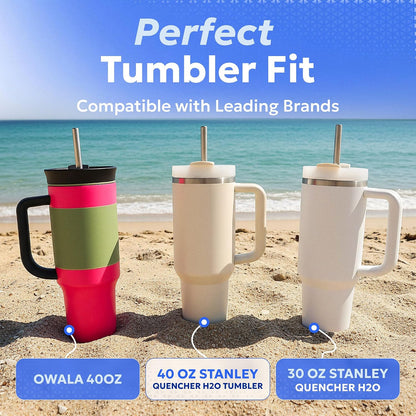 Made in USA Steel 10.5 Inch Straw Set of 2 Food Grade Premium Straws. Fits Stanley, Yeti Straw Lid and Many Others With Standard Straws. DOES NOT FIT FLIP STYLE LIDS