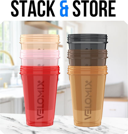 6 Pack 20oz Shaker Cups for Protein Shakes, Pastel Shades