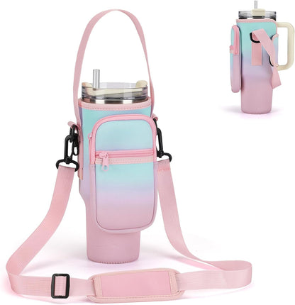 Water Bottle Carrier Bag for Stanley Cup 40/30oz with Phone Pockets