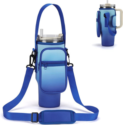 Water Bottle Carrier Bag for Stanley Cup 40/30oz with Phone Pockets
