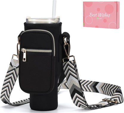 Water Bottle Carrier Bag for Stanley Cup 40/30oz with Phone Pockets