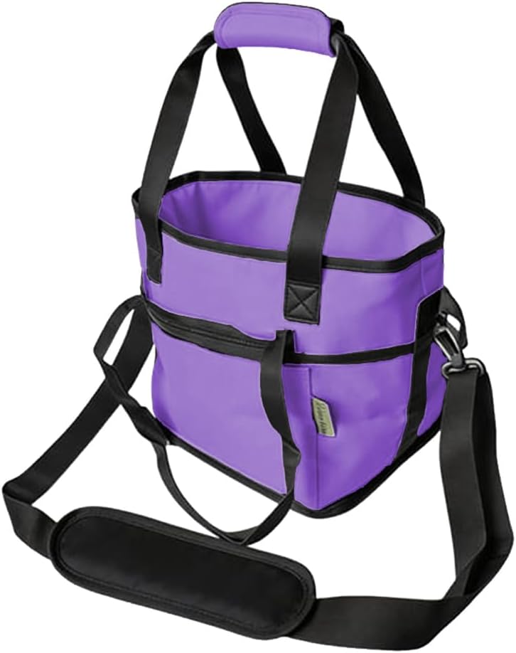 Family Size 4-Compartment Drink Carrier Bag for Coffee Cups & Tumblers, No-Spill Collapsible Beverage Caddy with Adjustable Dividers & Shoulder Strap, Insulated Cooler Tote for Car (Pink-White)