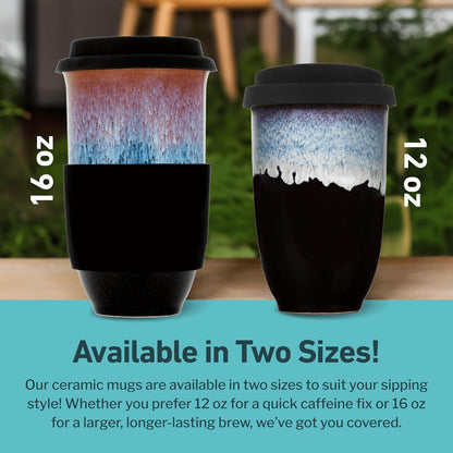 Coffee Tumbler – Travel Mug - On the Go Coffee Mug – Microwave & Dishwasher Safe Green Coffee Tumbler - Gifts For Women Men Him Her – 16oz – Monsoon