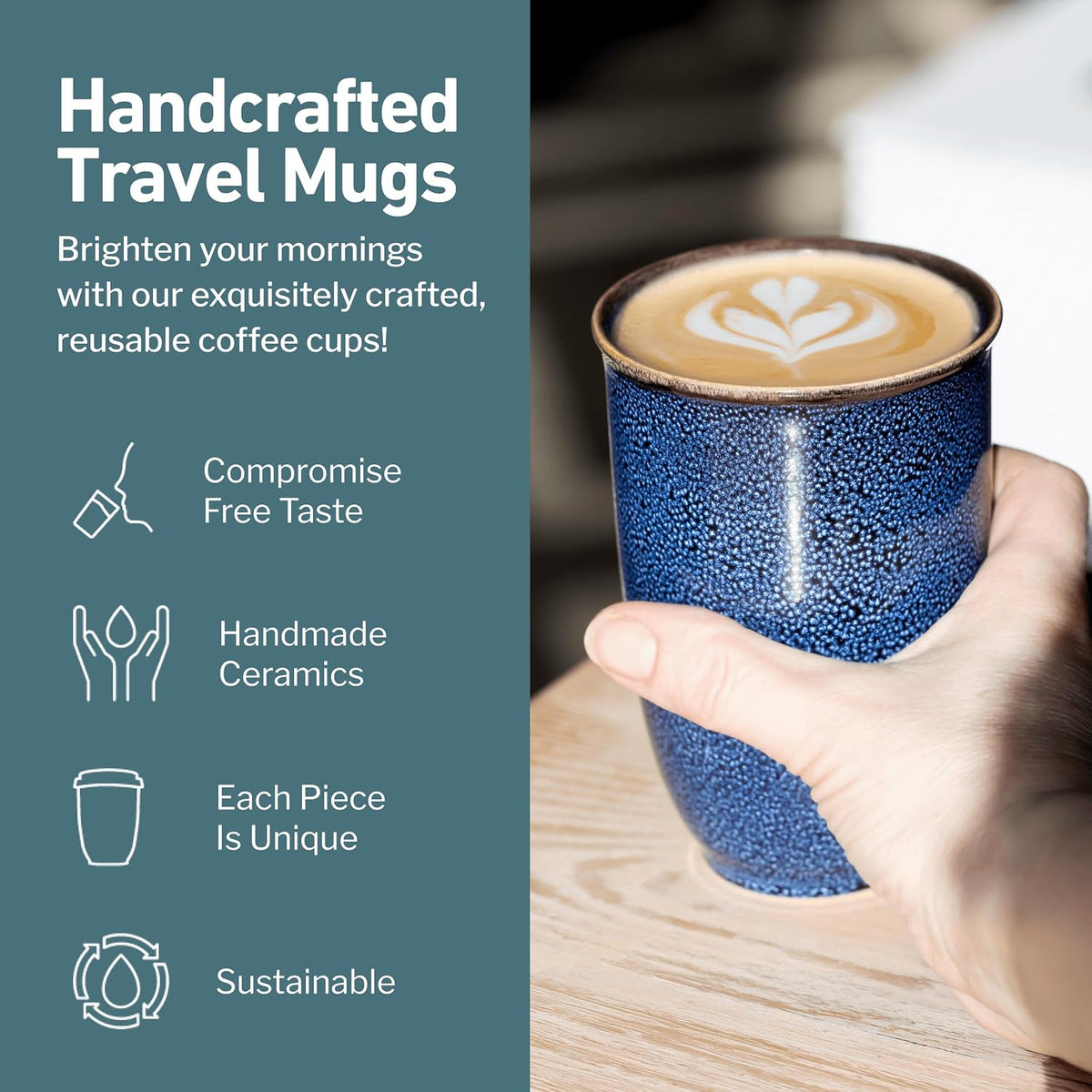 Coffee Tumbler – Travel Mug - On the Go Coffee Mug – Microwave & Dishwasher Safe Green Coffee Tumbler - Gifts For Women Men Him Her – 16oz – Monsoon