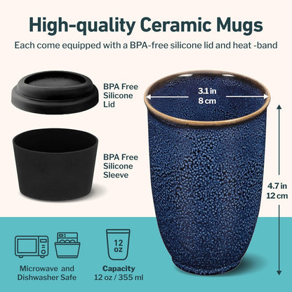 Coffee Tumbler – Travel Mug - On the Go Coffee Mug – Microwave & Dishwasher Safe Green Coffee Tumbler - Gifts For Women Men Him Her – 16oz – Monsoon