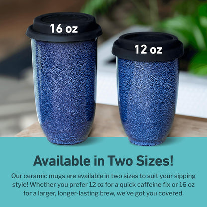 Coffee Tumbler – Travel Mug - On the Go Coffee Mug – Microwave & Dishwasher Safe Green Coffee Tumbler - Gifts For Women Men Him Her – 16oz – Monsoon