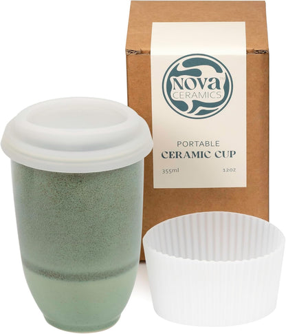Coffee Tumbler – Travel Mug - On the Go Coffee Mug – Microwave & Dishwasher Safe Green Coffee Tumbler - Gifts For Women Men Him Her – 16oz – Monsoon