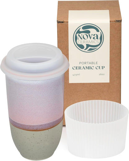 Coffee Tumbler – Travel Mug - On the Go Coffee Mug – Microwave & Dishwasher Safe Green Coffee Tumbler - Gifts For Women Men Him Her – 16oz – Monsoon