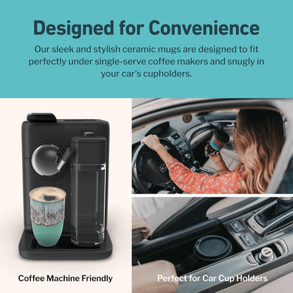 Coffee Tumbler – Travel Mug - On the Go Coffee Mug – Microwave & Dishwasher Safe Green Coffee Tumbler - Gifts For Women Men Him Her – 16oz – Monsoon
