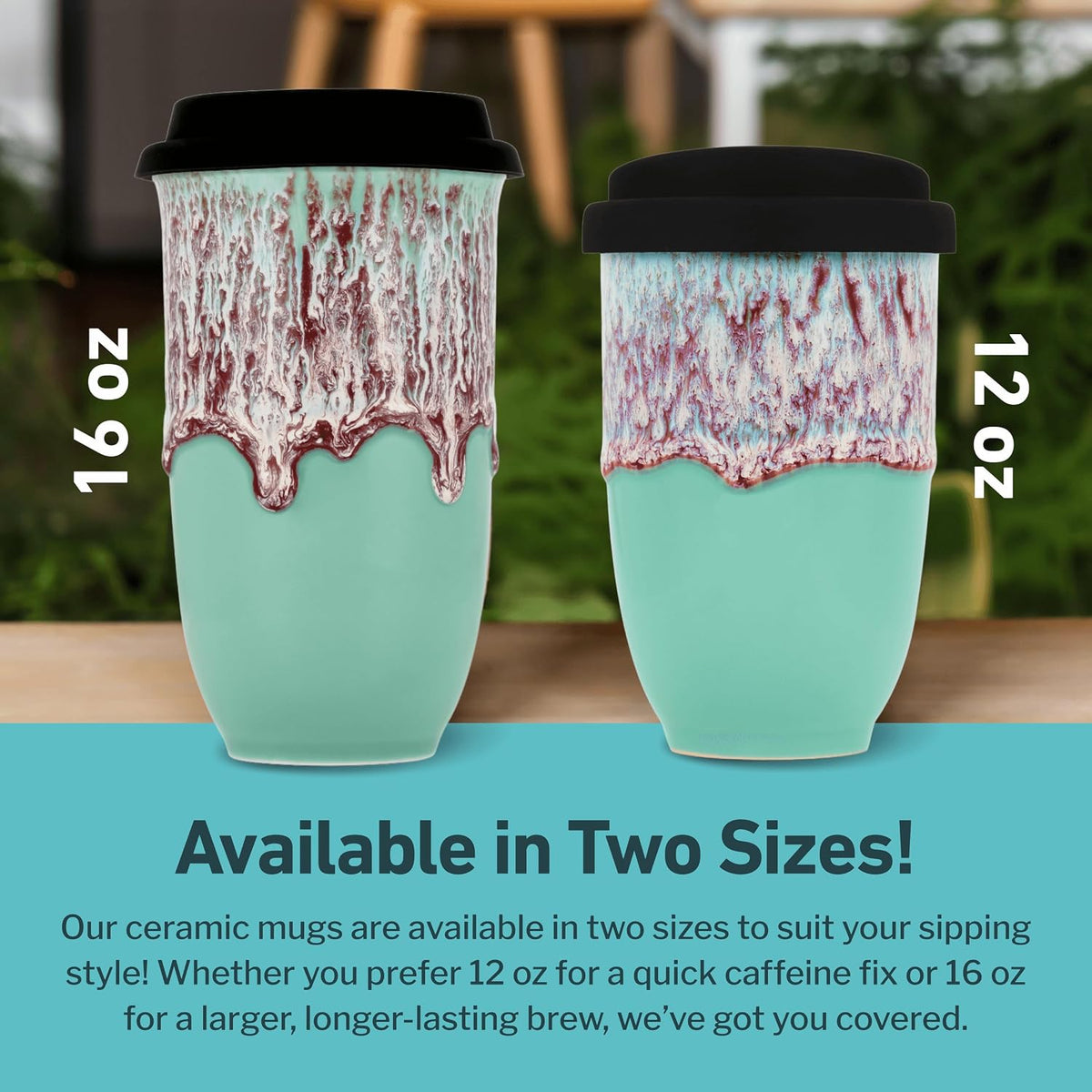 Coffee Tumbler – Travel Mug - On the Go Coffee Mug – Microwave & Dishwasher Safe Green Coffee Tumbler - Gifts For Women Men Him Her – 16oz – Monsoon