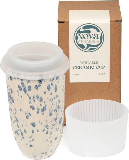 Coffee Tumbler – Travel Mug - On the Go Coffee Mug – Microwave & Dishwasher Safe Green Coffee Tumbler - Gifts For Women Men Him Her – 16oz – Monsoon