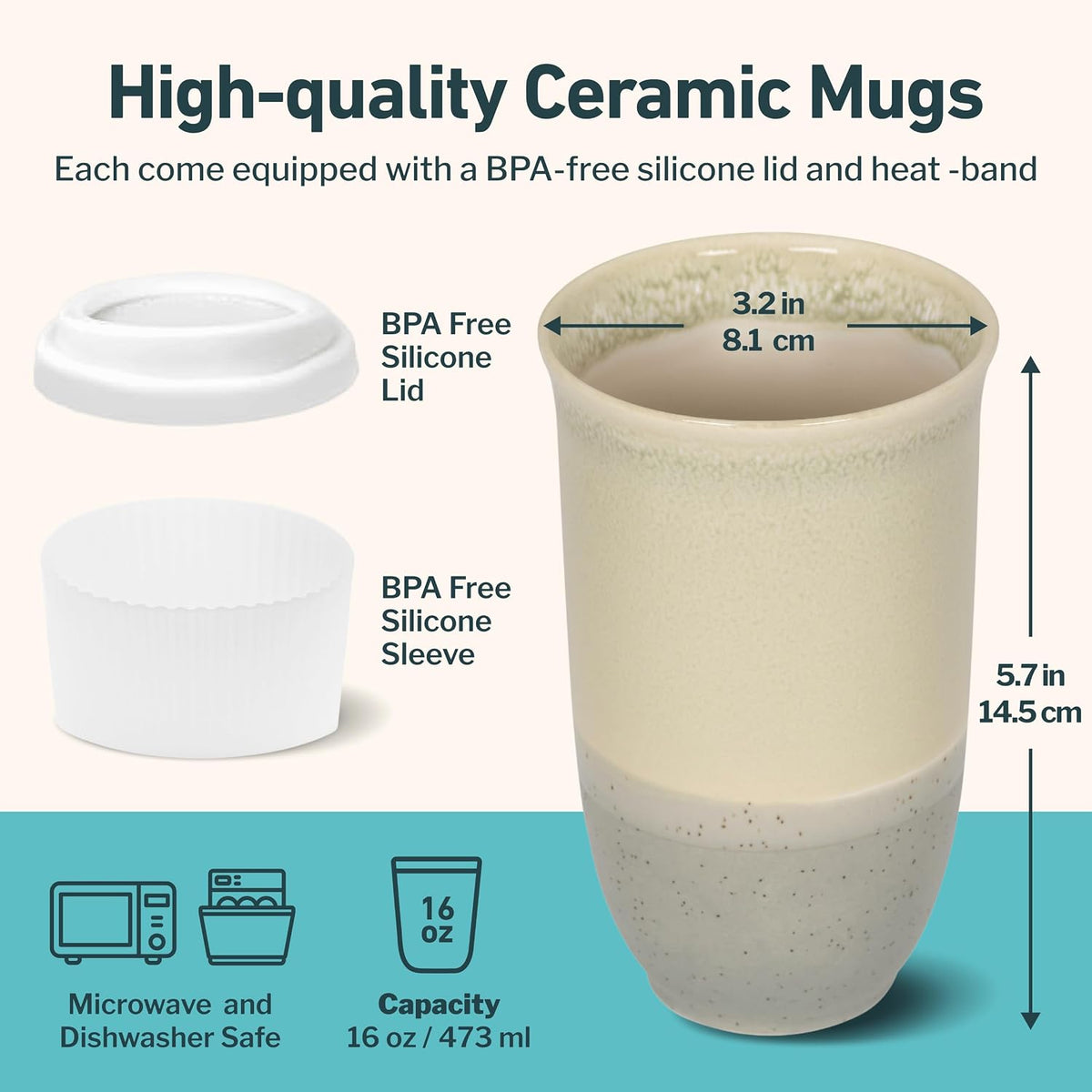Coffee Tumbler – Travel Mug - On the Go Coffee Mug – Microwave & Dishwasher Safe Green Coffee Tumbler - Gifts For Women Men Him Her – 16oz – Monsoon