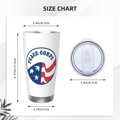 Peace Corps Coffee Mug, 20oz Car Cup Stainless Steel Vacuum Insulated Double Wall Travel Tumbler